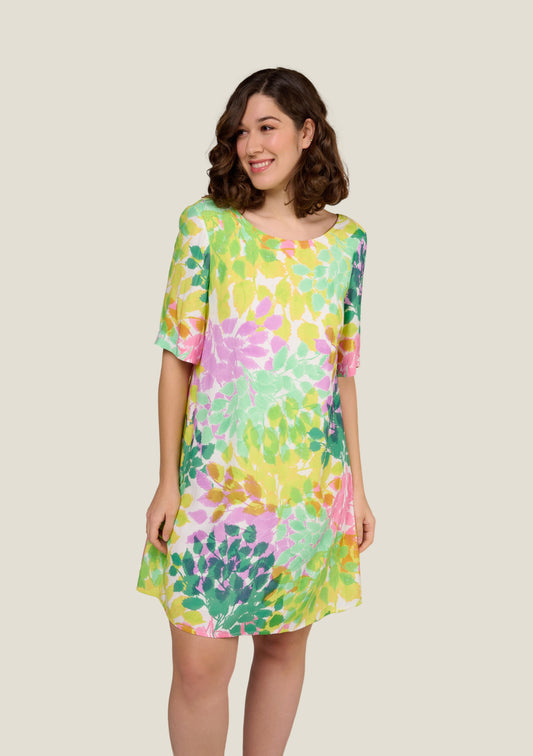 ROBE RASAH FEUILLAGE JAUNE