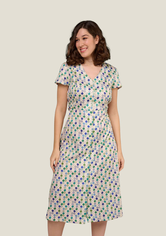 ROBE ROMANE ROND MULTIBLEU