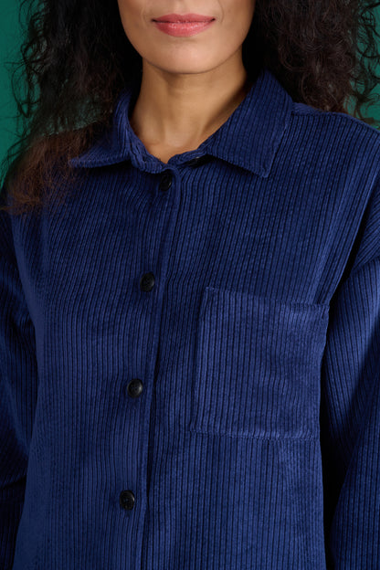 SUR CHEMISE SIMON VELOURS MARINE