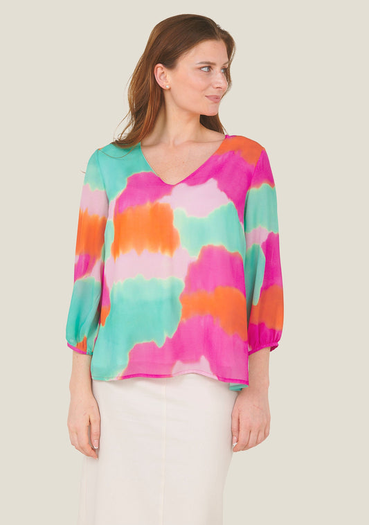 BLOUSE TALO NUAGES ROSE