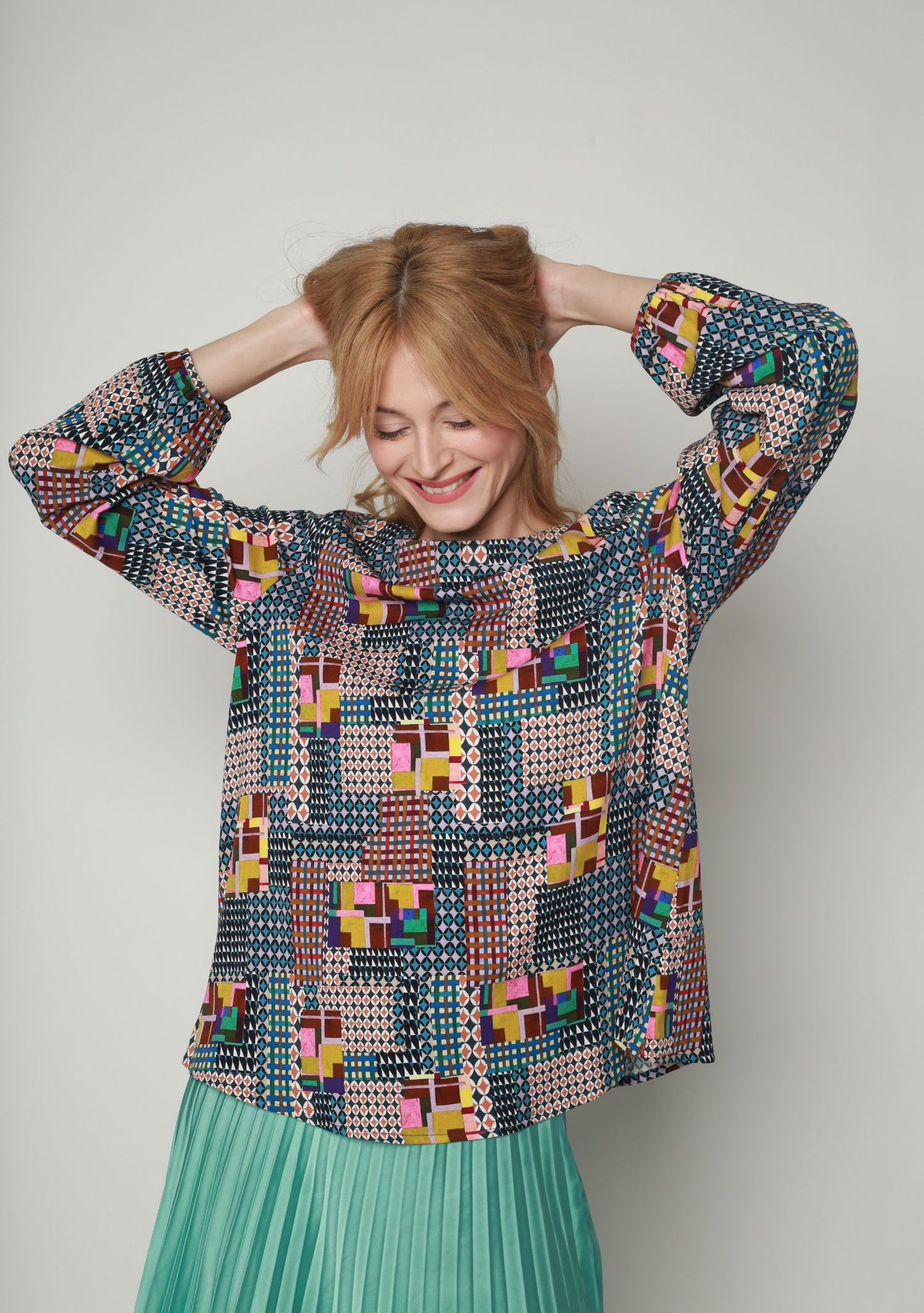 BLOUSE TEDDY MOSAIQUE MULTICOLORE