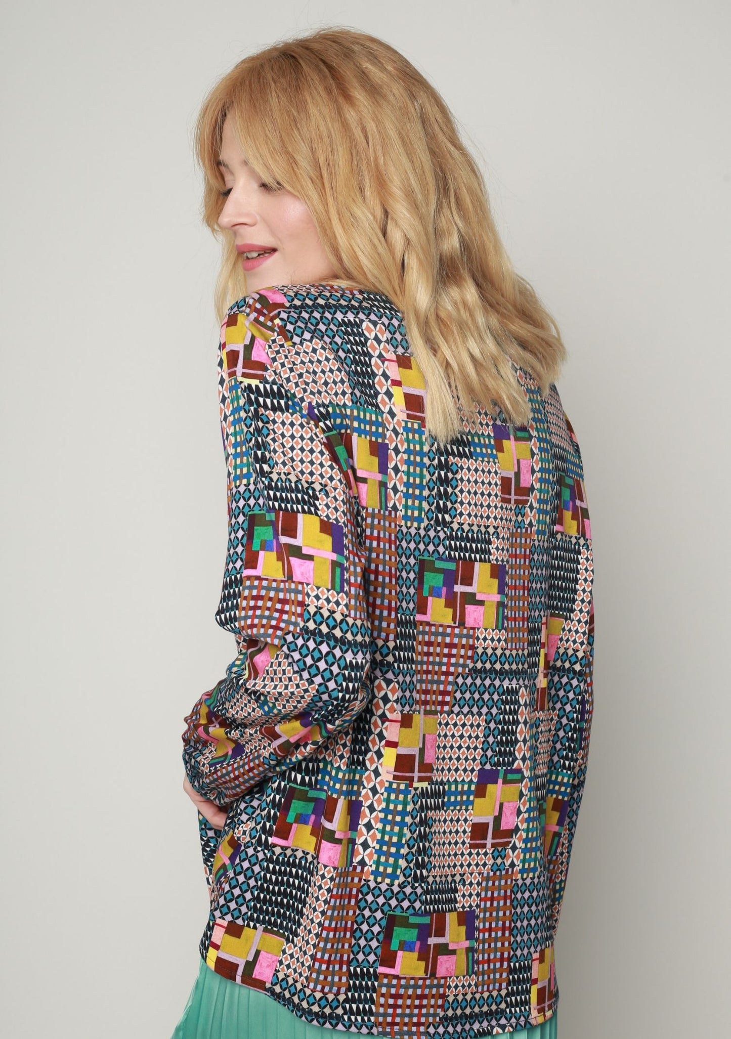 BLOUSE TEDDY MOSAIQUE MULTICOLORE
