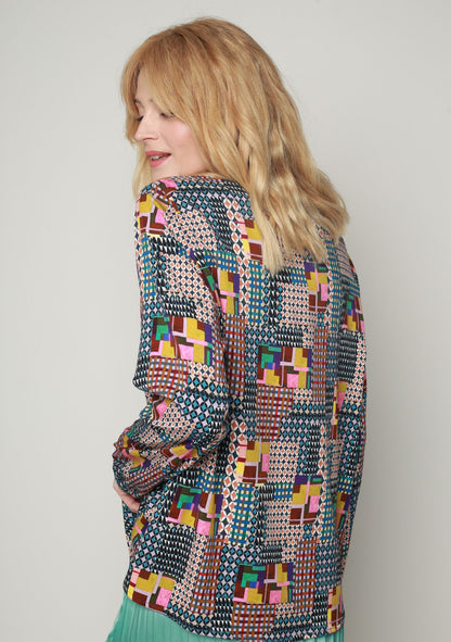 BLOUSE TEDDY MOSAIQUE MULTICOLORE
