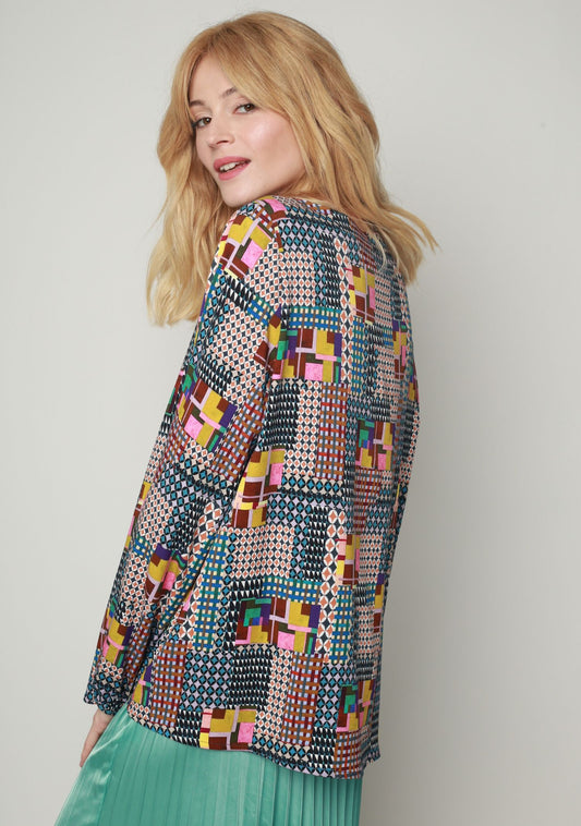 BLOUSE TEDDY MOSAIQUE MULTICOLORE