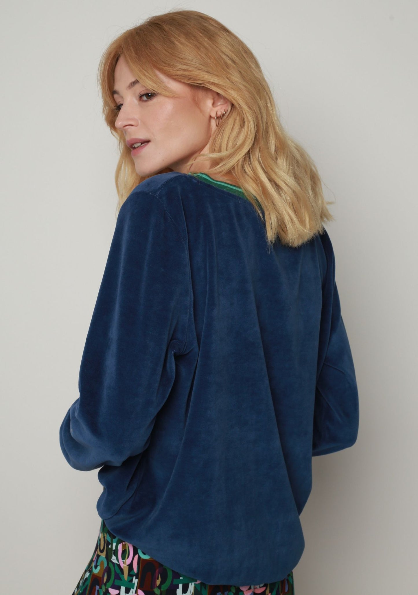 SWEAT TIBOC VELOURS BLEU