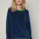 SWEAT TIBOC VELOURS BLEU