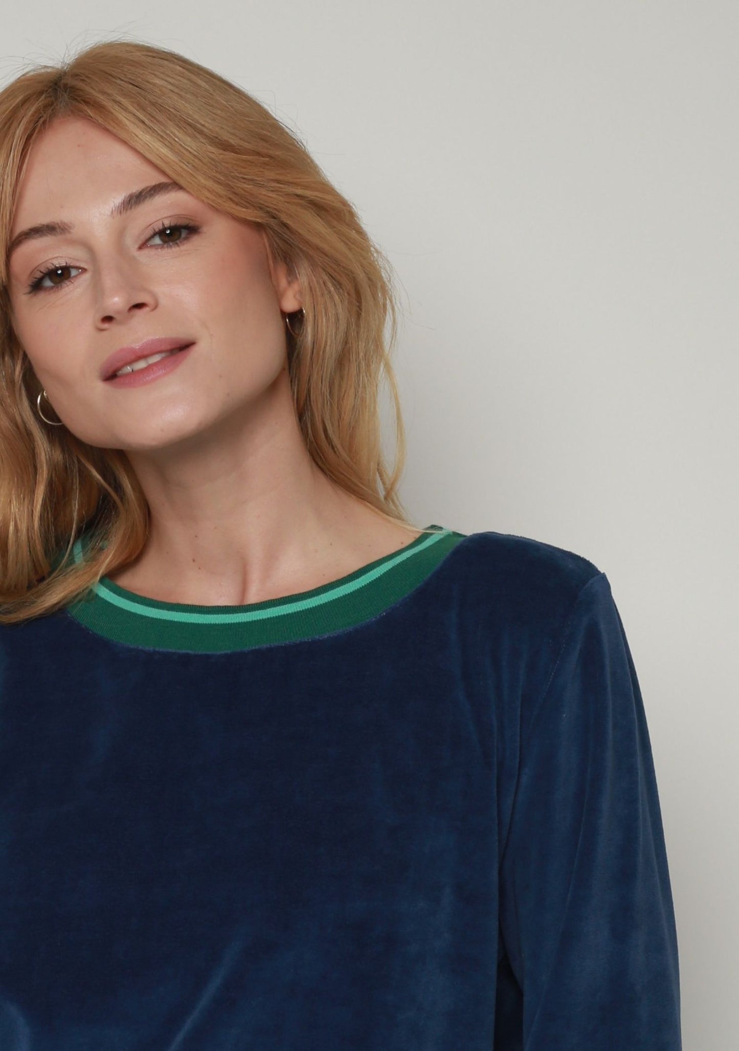 SWEAT TIBOC VELOURS BLEU