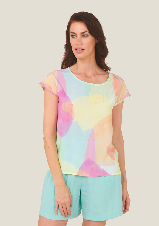 BLOUSE TOKIO ARLEQUIN ROSE