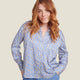 CHEMISE CLEO GOMMETTE RAYE BLEU