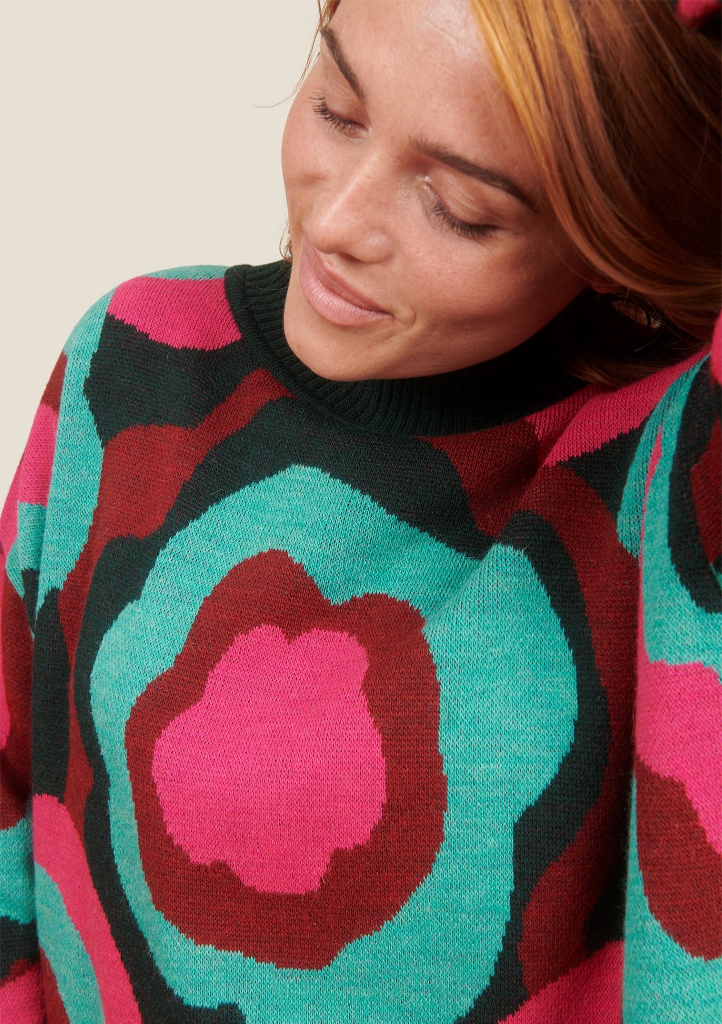 PULL POLUX FLOWERPOWER BORDEAUX