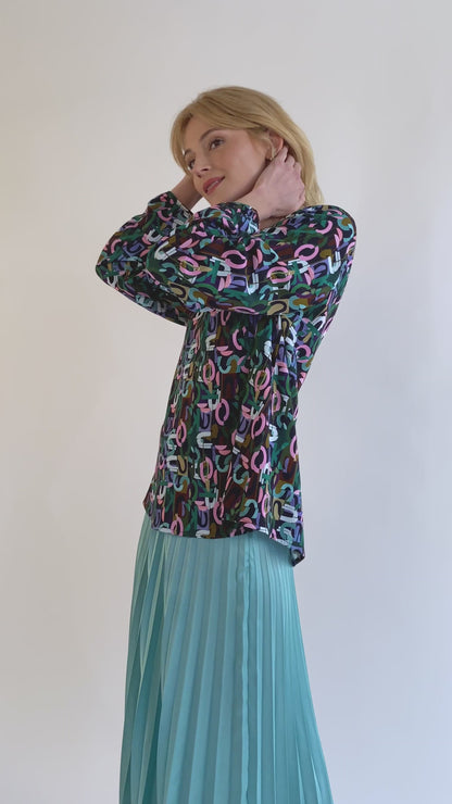 BLOUSE TEDDY ALPHABET VERT