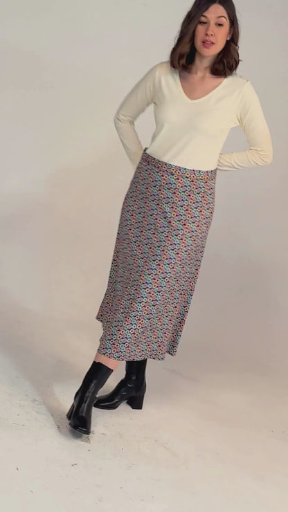 JUPE JINOL FLOWERPOWER MULTICOLORE