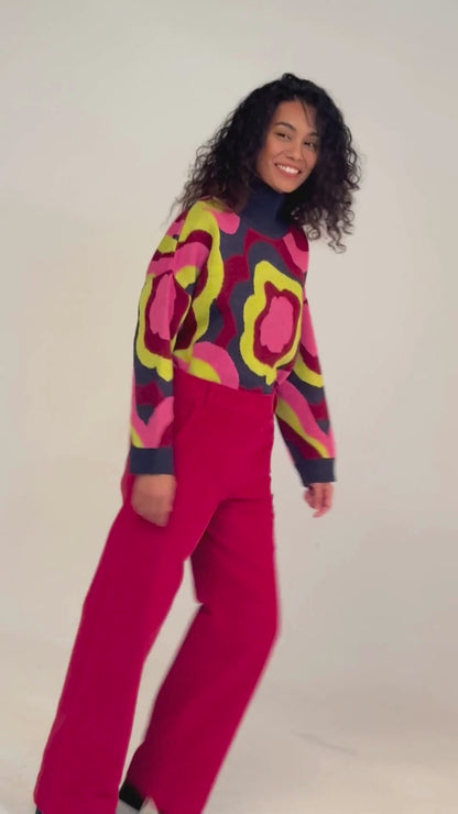 PANTALON PELIN UNI BORDEAUX