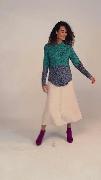 JUPE JINOU VELOURS ECRU