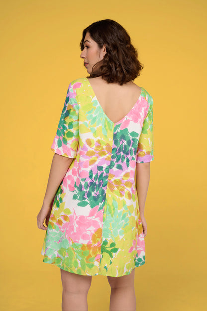 ROBE RASAH FEUILLAGE JAUNE
