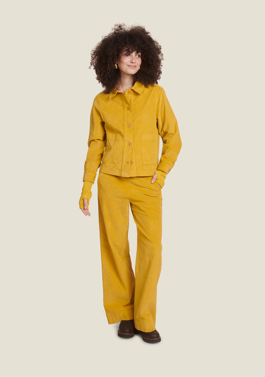 PANTALON PAULINE UNI MOUTARDE