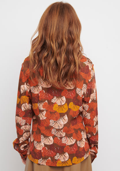 CHEMISE CINTRÉE MOTIF ARBRE