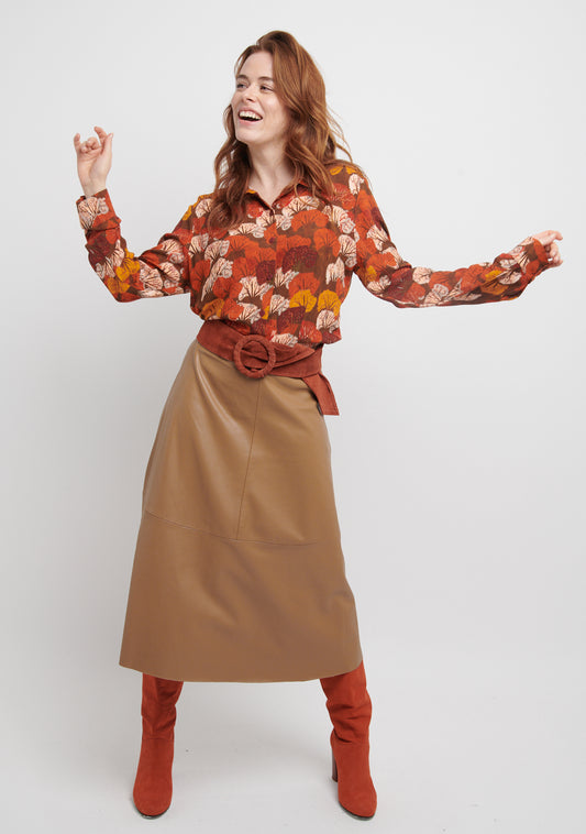 CHEMISE CINTRÉE MOTIF ARBRE