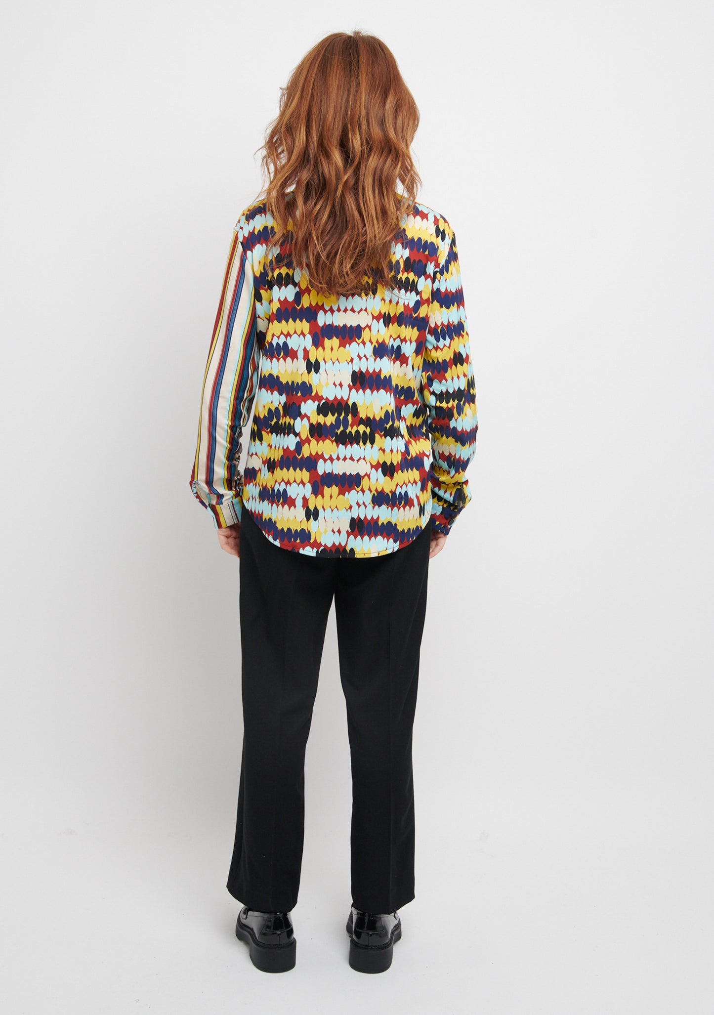 CHEMISE DROITE MIX&MATCH À MOTIF ENRANG ANIS