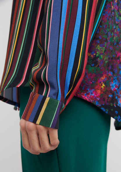 CHEMISE DROITE MIX&MATCH À MOTIF FLORAL LUMINESCENT