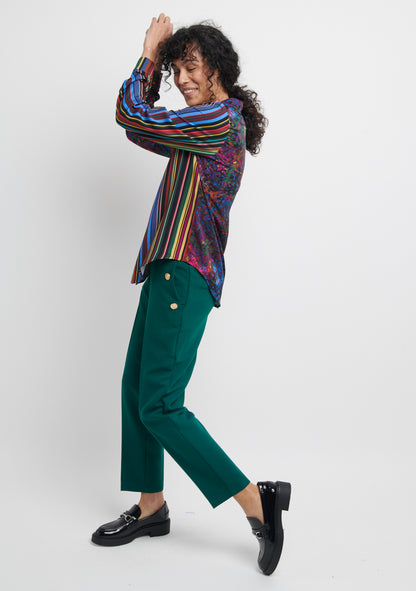 CHEMISE DROITE MIX&MATCH À MOTIF FLORAL LUMINESCENT