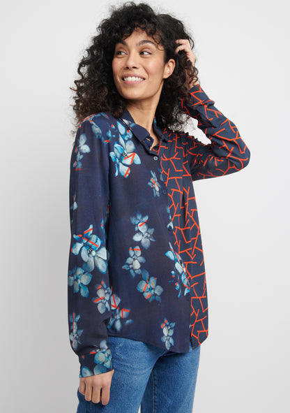 CHEMISE DROITE MIX&MATCH À MOTIF GRAPHIQUE NUIT
