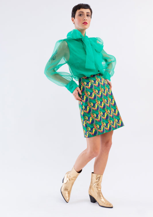 JUPE DROITE MOTIF ENSEMBLE