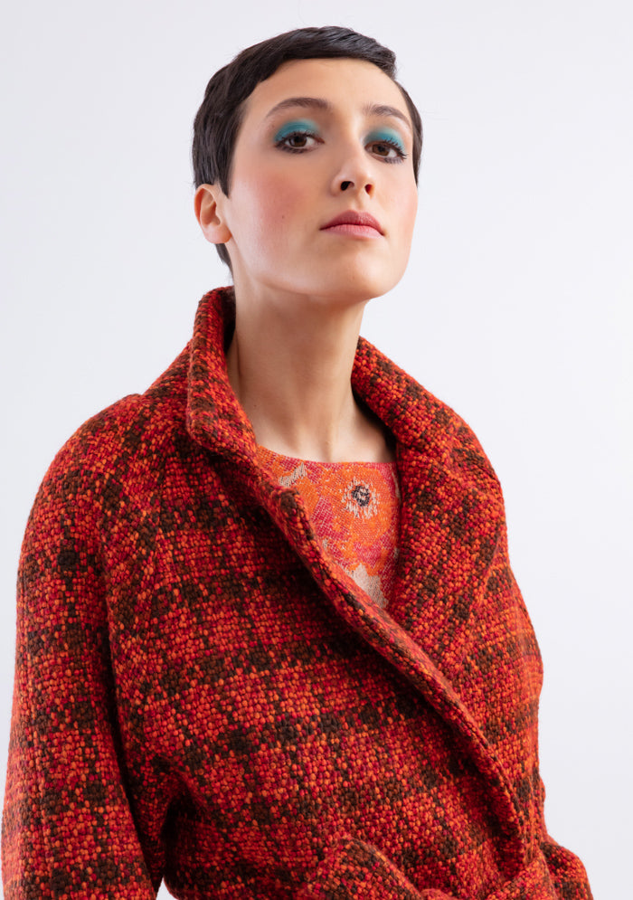 MANTEAU LONG CEINTURÉ ORANGE