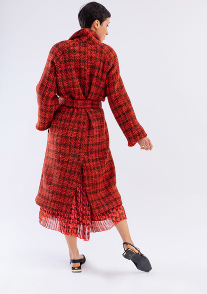 MANTEAU LONG CEINTURÉ ORANGE