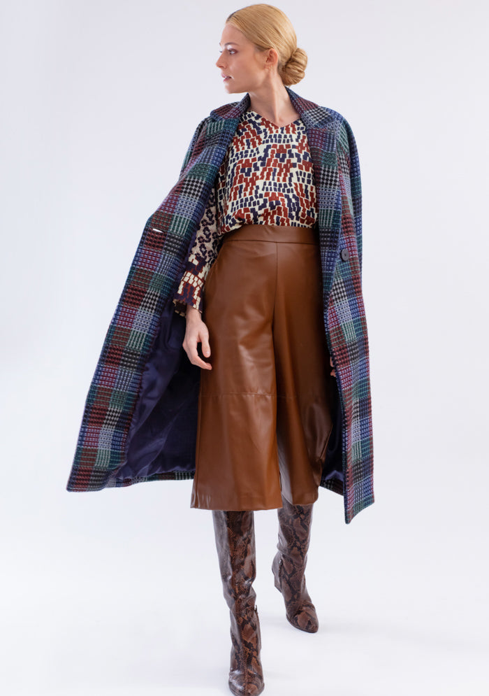 Manteau long ceinturé vert
