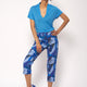 PANTALON DROIT IMPRIMÉ ARCHI BLEU