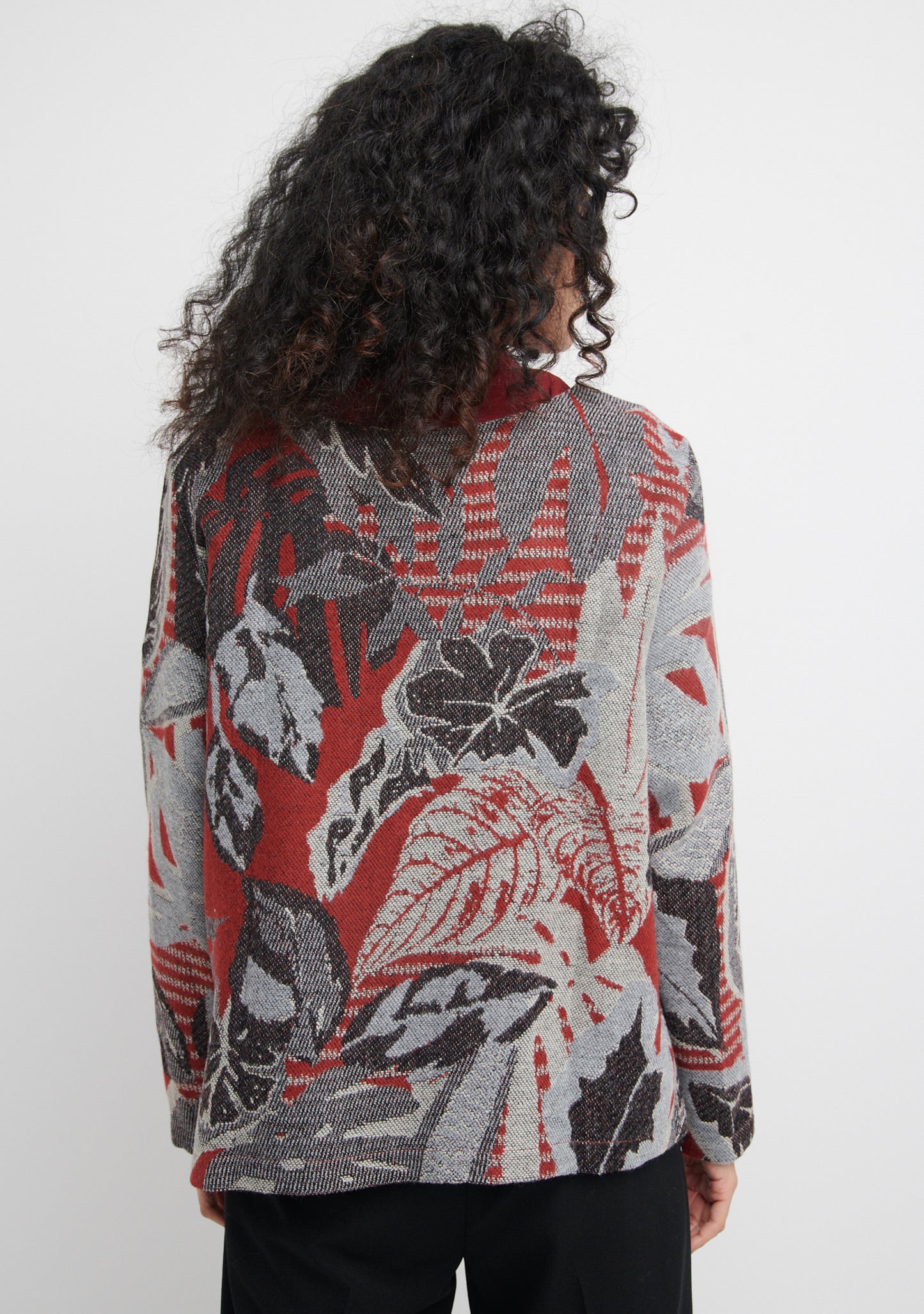 PULL À MOTIF FLORAL FOREST GRIS