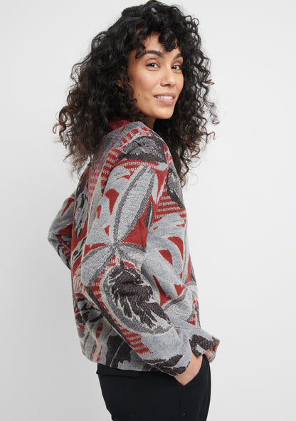 PULL À MOTIF FLORAL FOREST GRIS