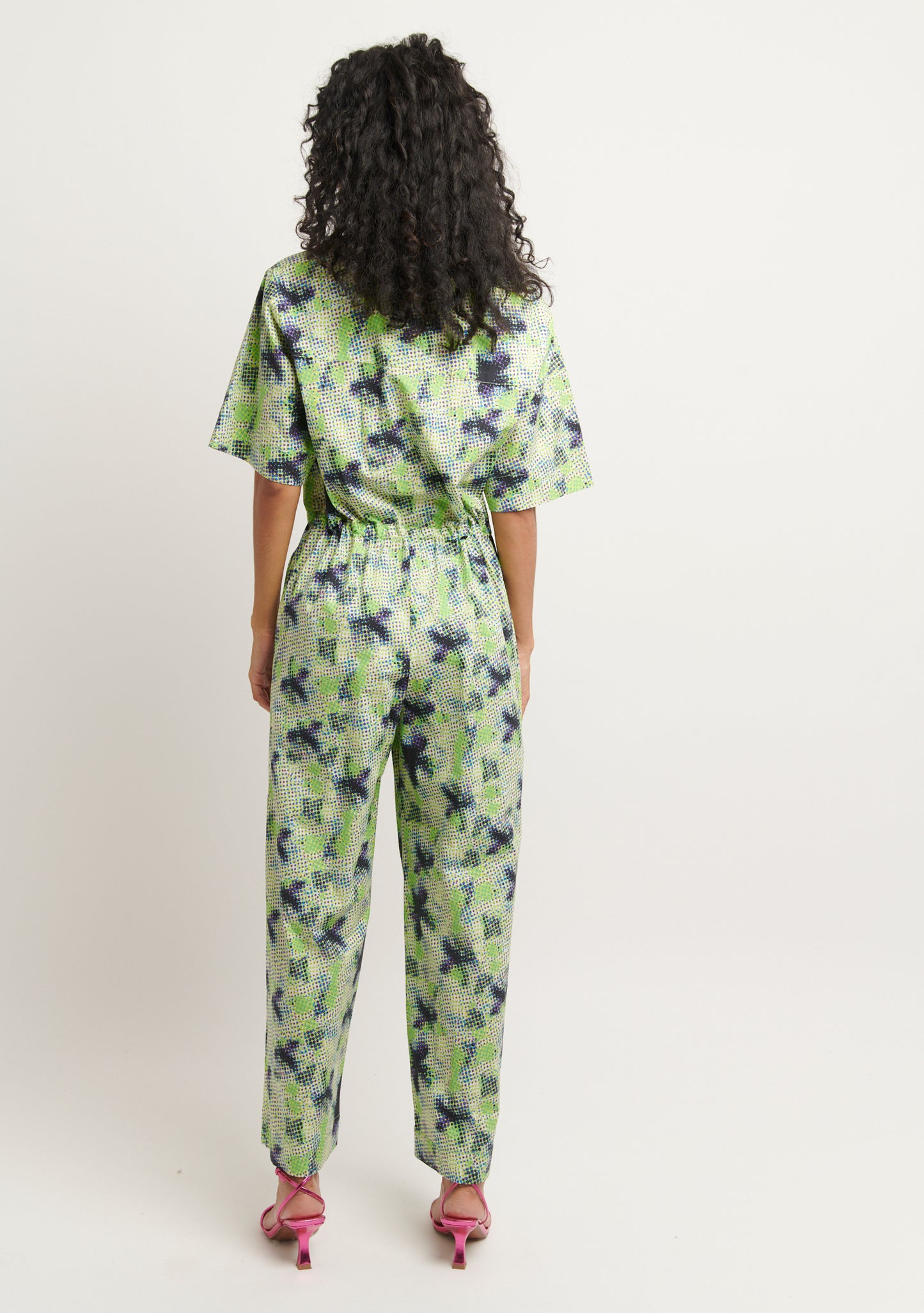 COMBINAISON MÉCANO CEINTURÉE MOTIF PETITS POIS DOTS