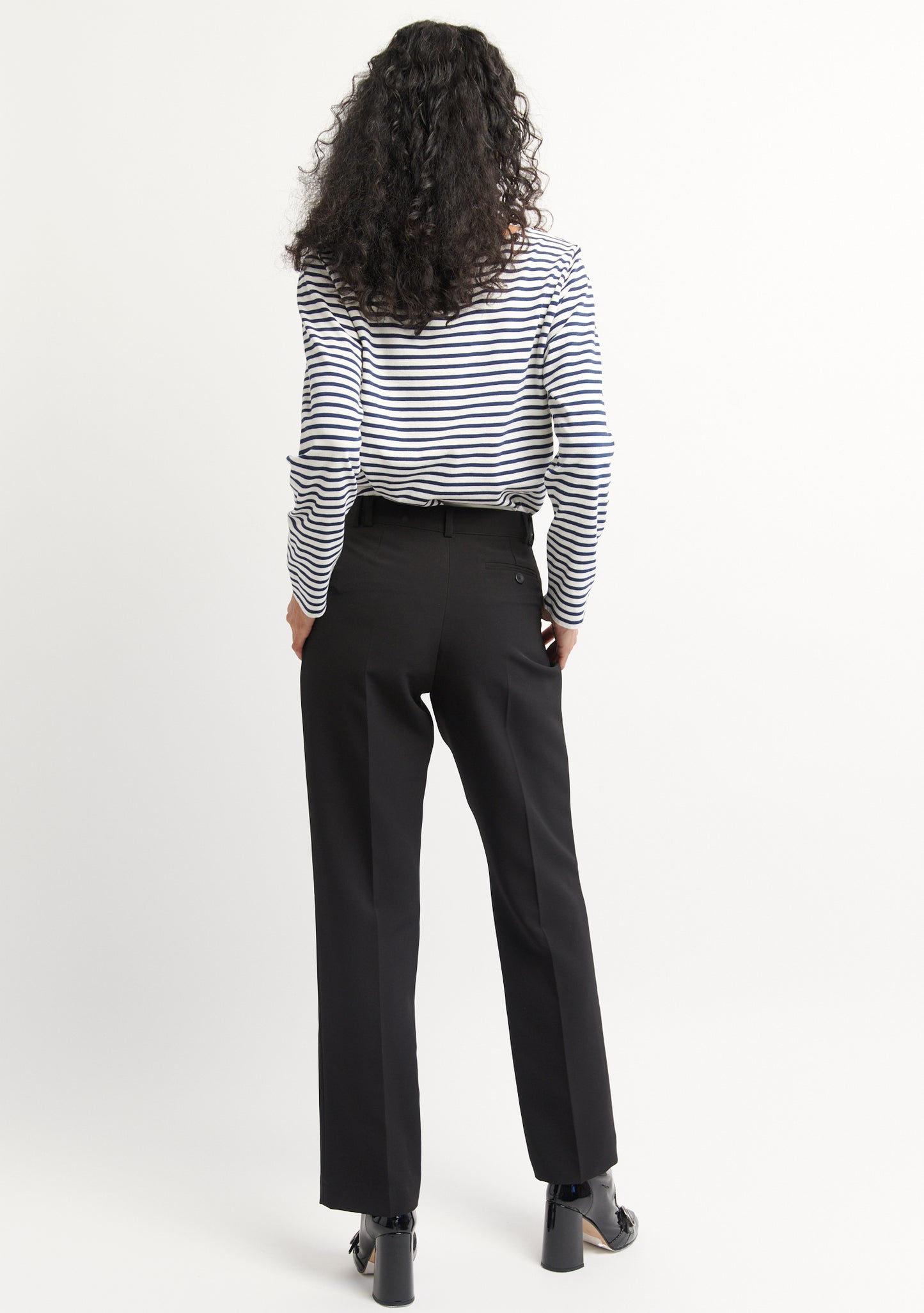 PANTALON PTROI DROIT TAILLE HAUTE NOIR