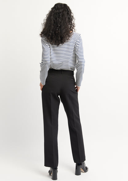 PANTALON PTROI DROIT TAILLE HAUTE NOIR