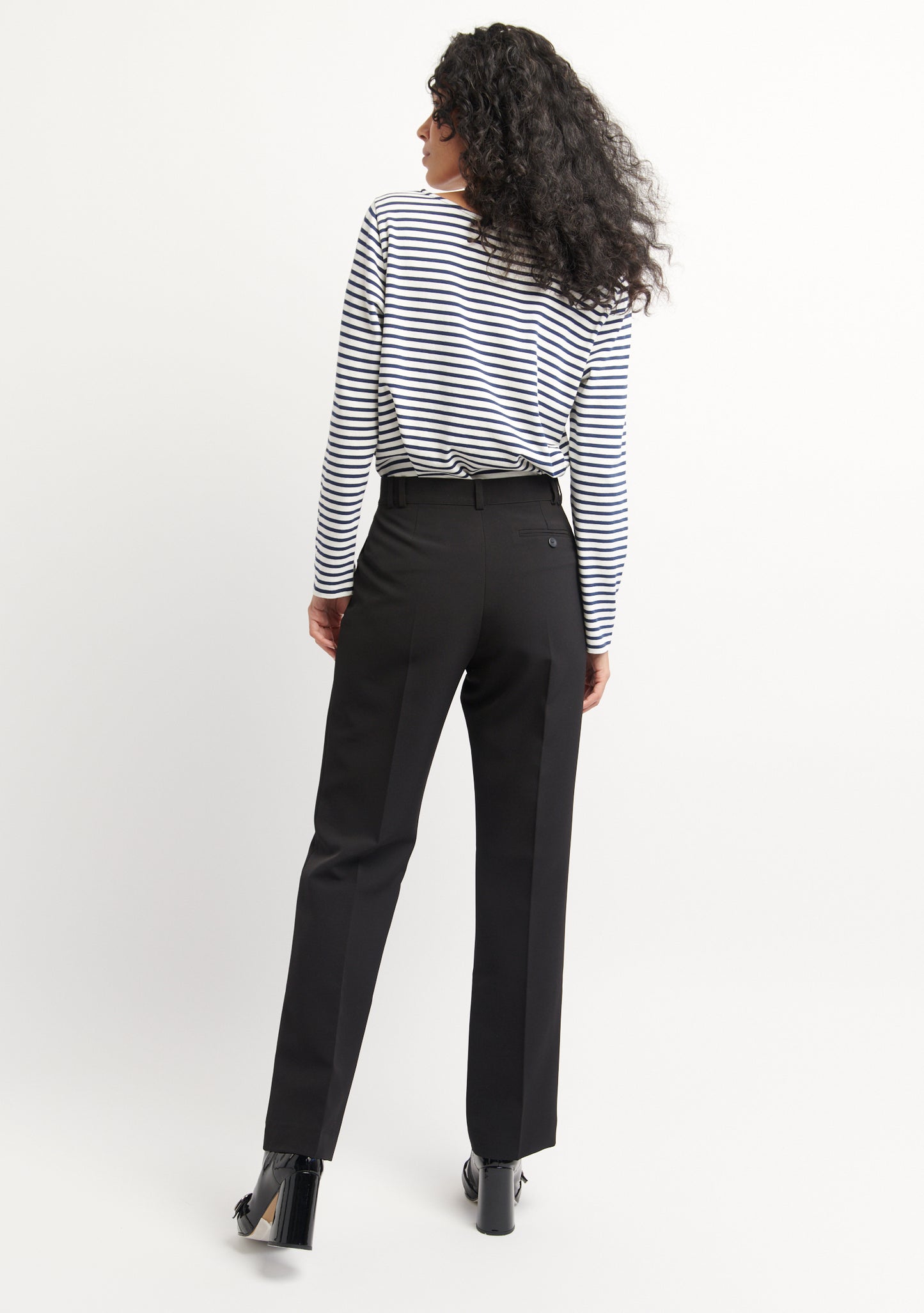 PANTALON PTROI DROIT TAILLE HAUTE NOIR