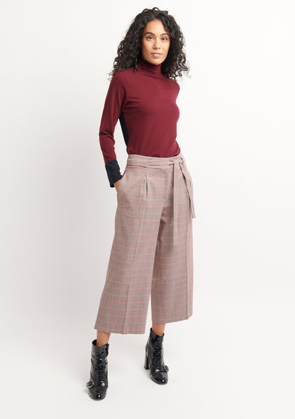 PANTALON LARGE TAILLE HAUTE ROSE