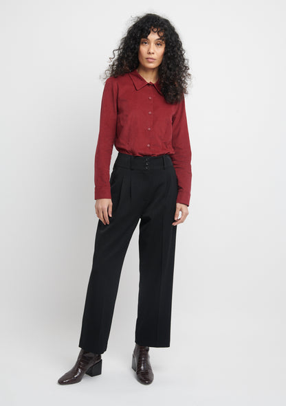 PANTALON PLARG TAILLE HAUTE À PINCE NOIR