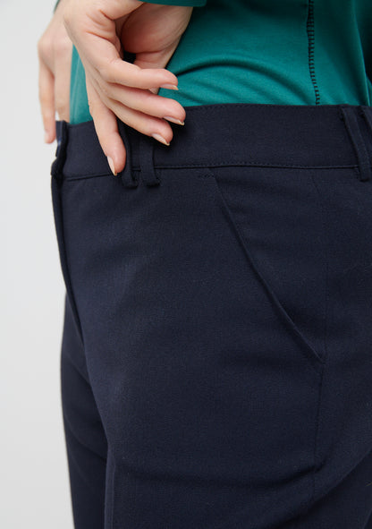 PANTALON PTROI DROIT TAILLE HAUTE MARINE