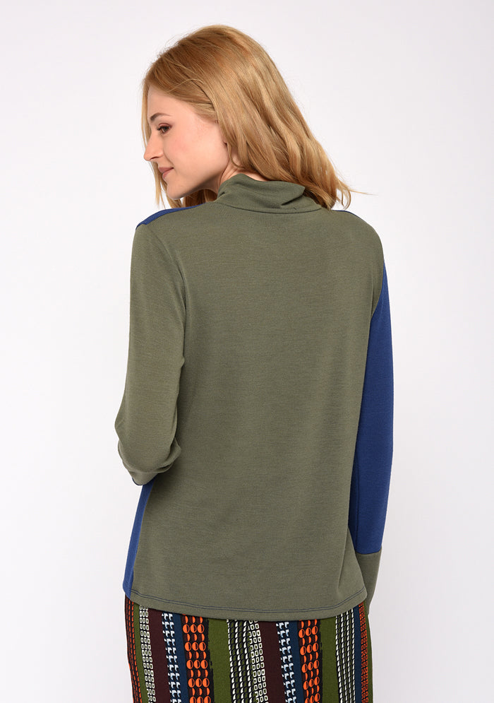 SOUS-PULL PUCHA UNI BLEU ET VERT