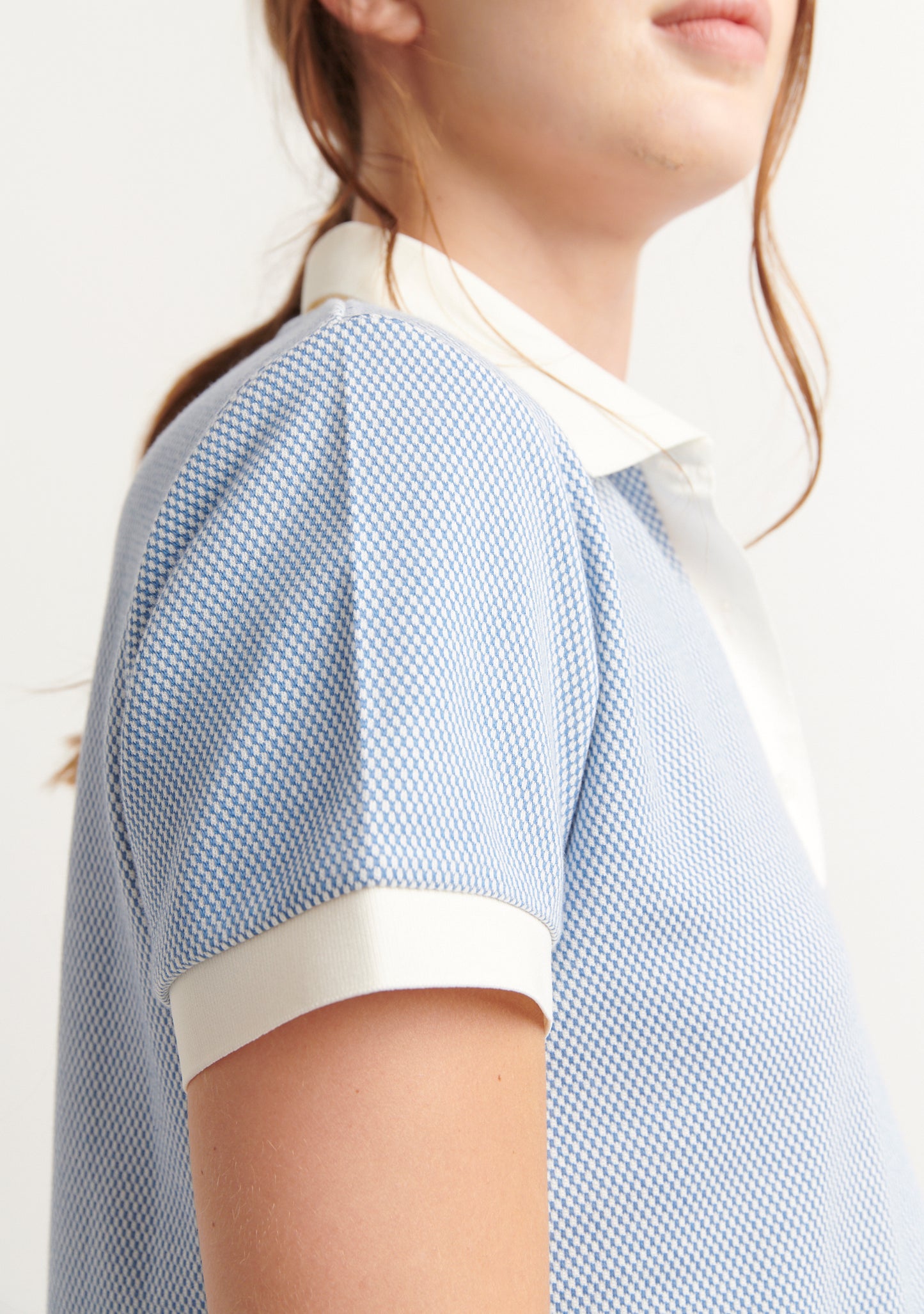 ROBE RALOR JACQUARD BLEU
