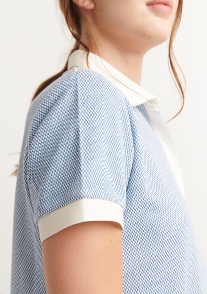 ROBE RALOR JACQUARD BLEU