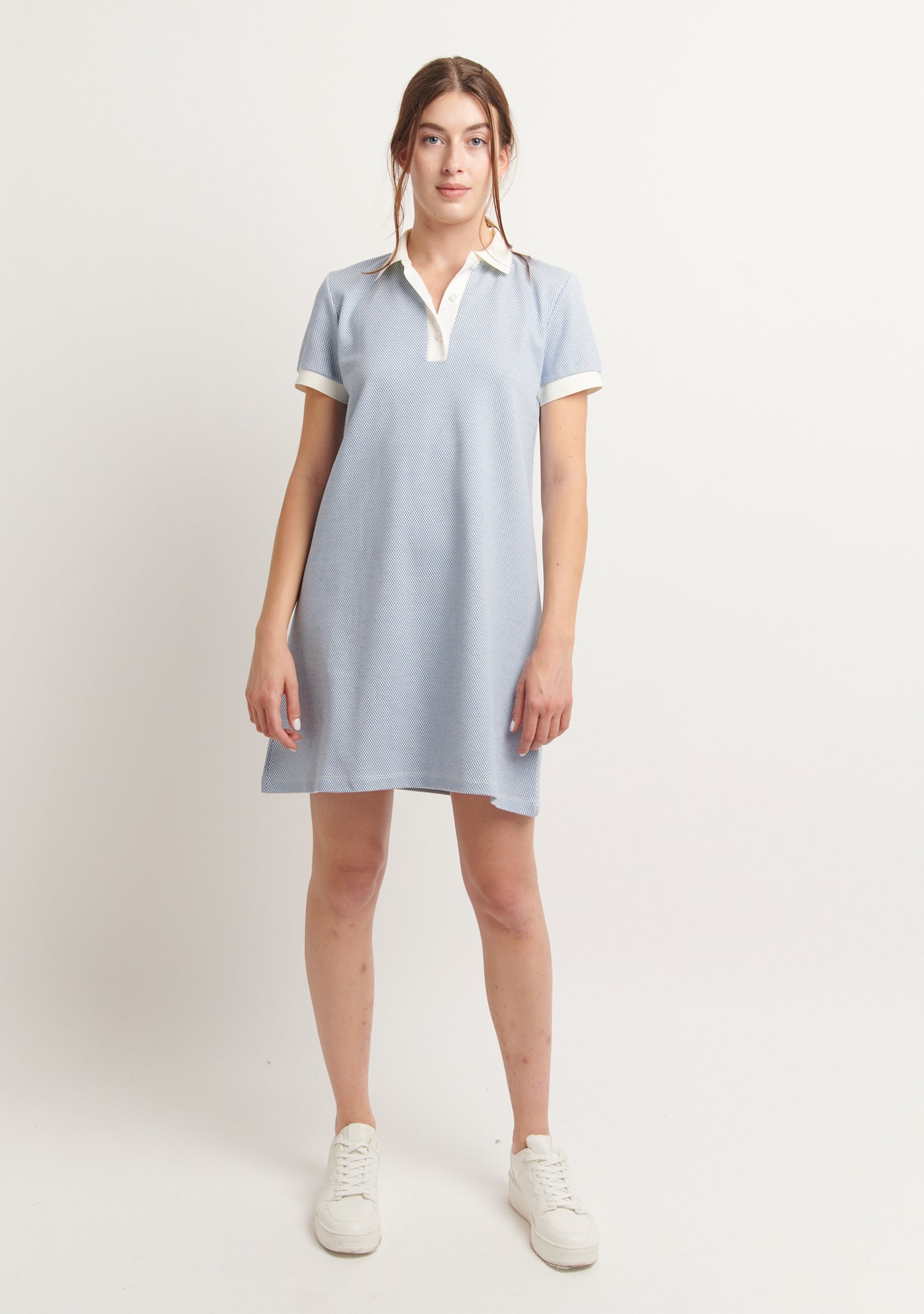 ROBE RALOR JACQUARD BLEU