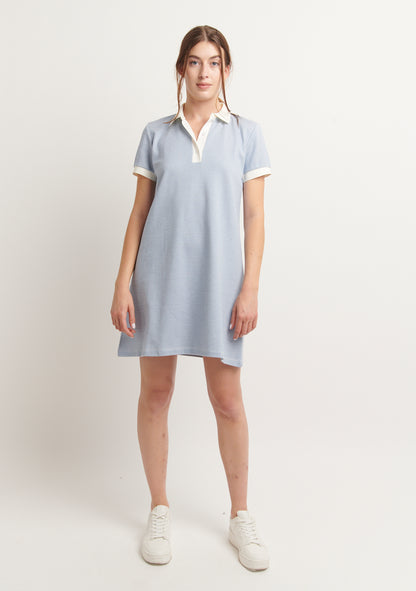 ROBE RALOR JACQUARD BLEU