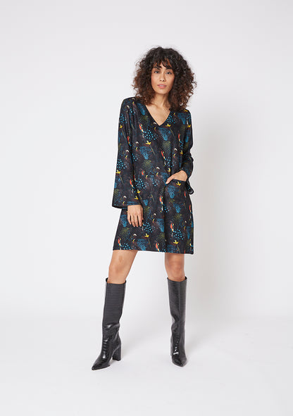 ROBE ROUGI PERRUCHE BLEU