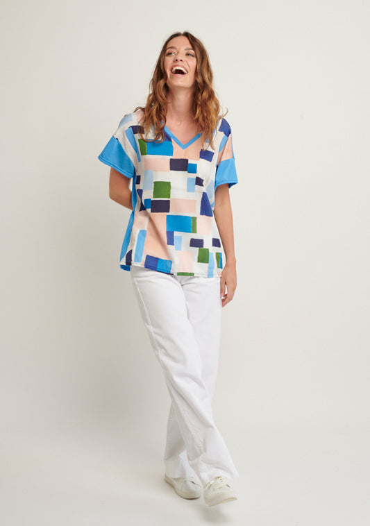TEE SHIRT TECTI JOSEPHINE BLEU