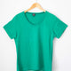 T-SHIRT COL V EN COTON VERT