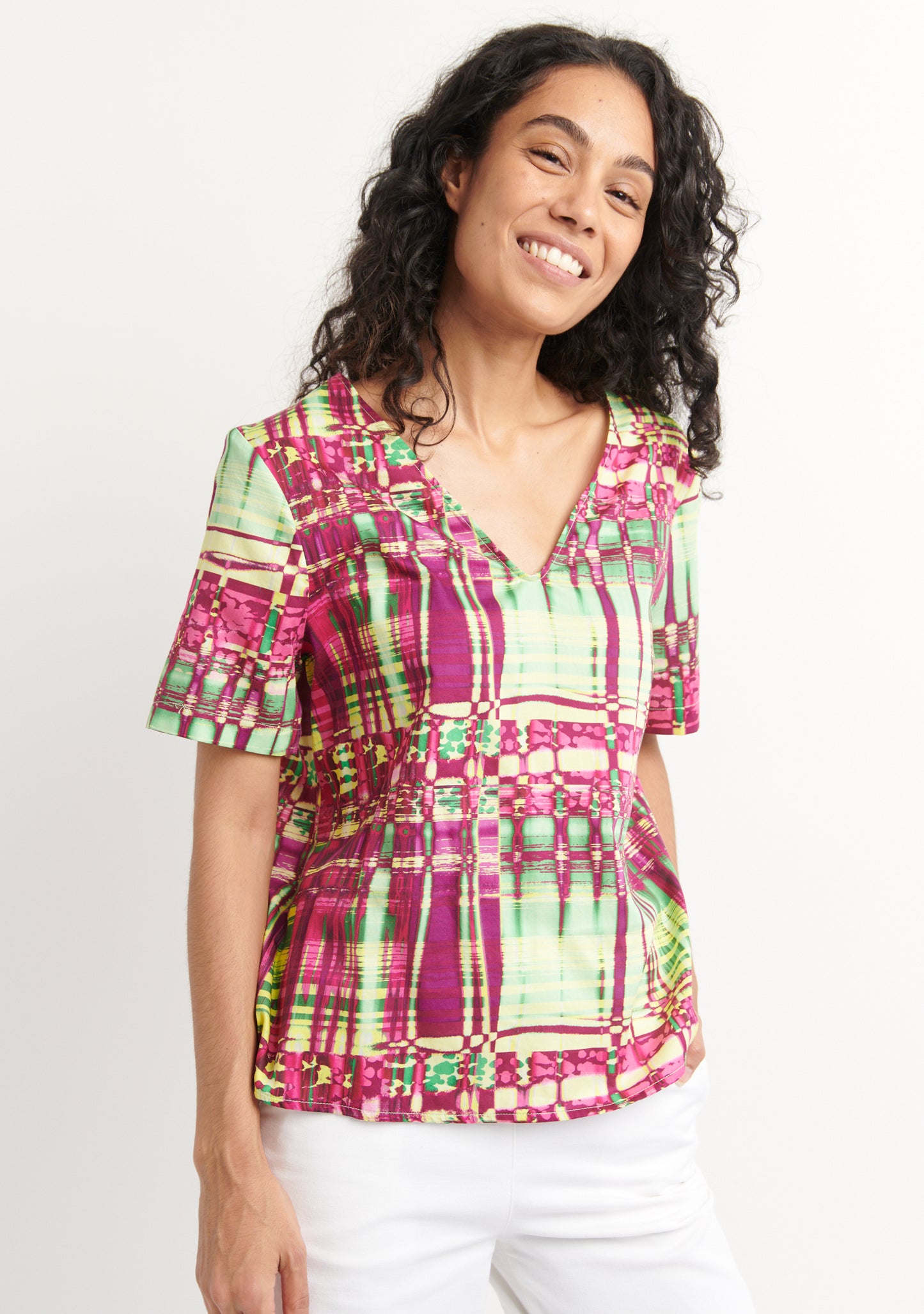 BLOUSE TOPVI FLUO MULTICOLORE